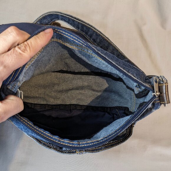 Beautiful boho denim bag with faux leather trim! Excellent used condition! - Picture 10 of 15